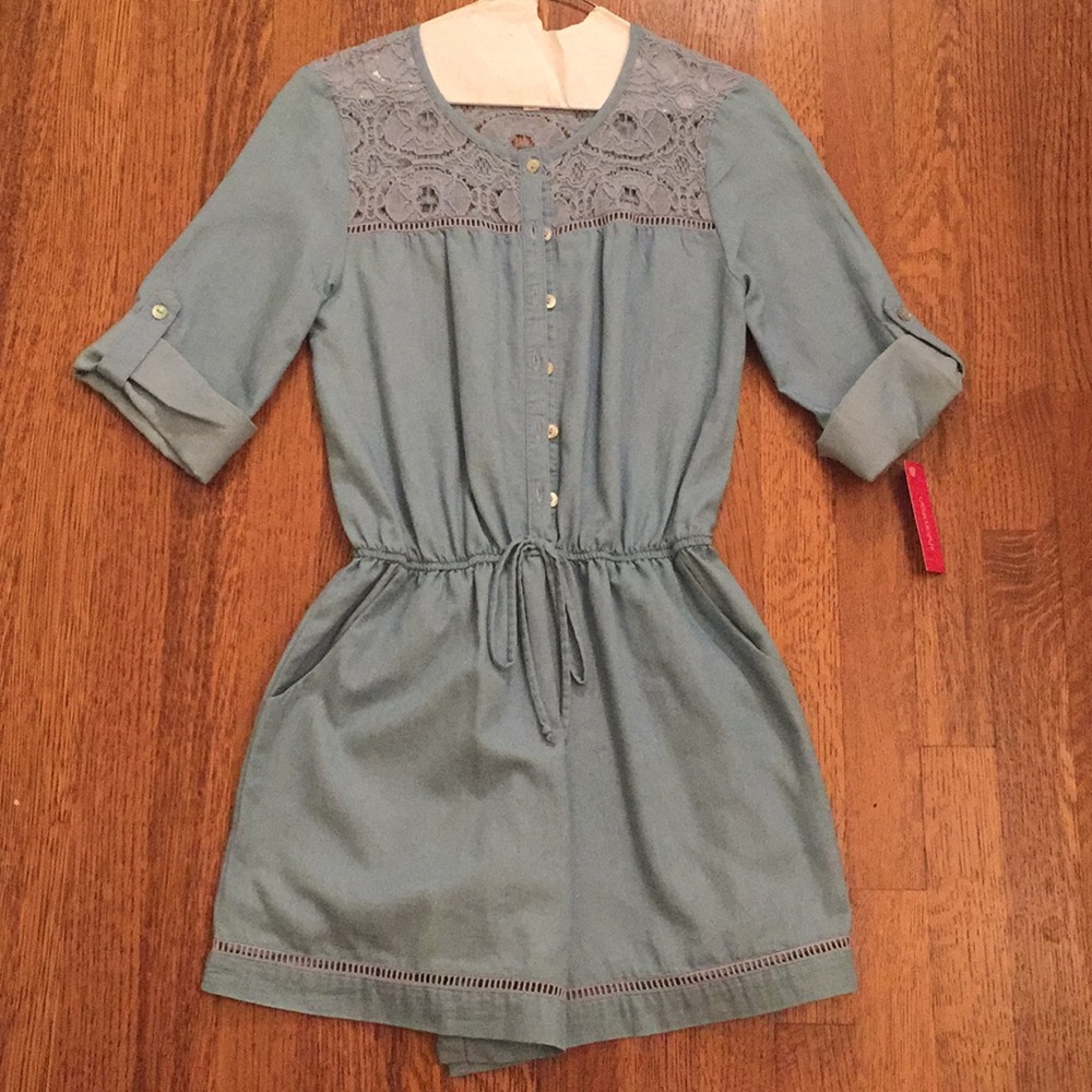 Target Chambray Lace Romper NWT